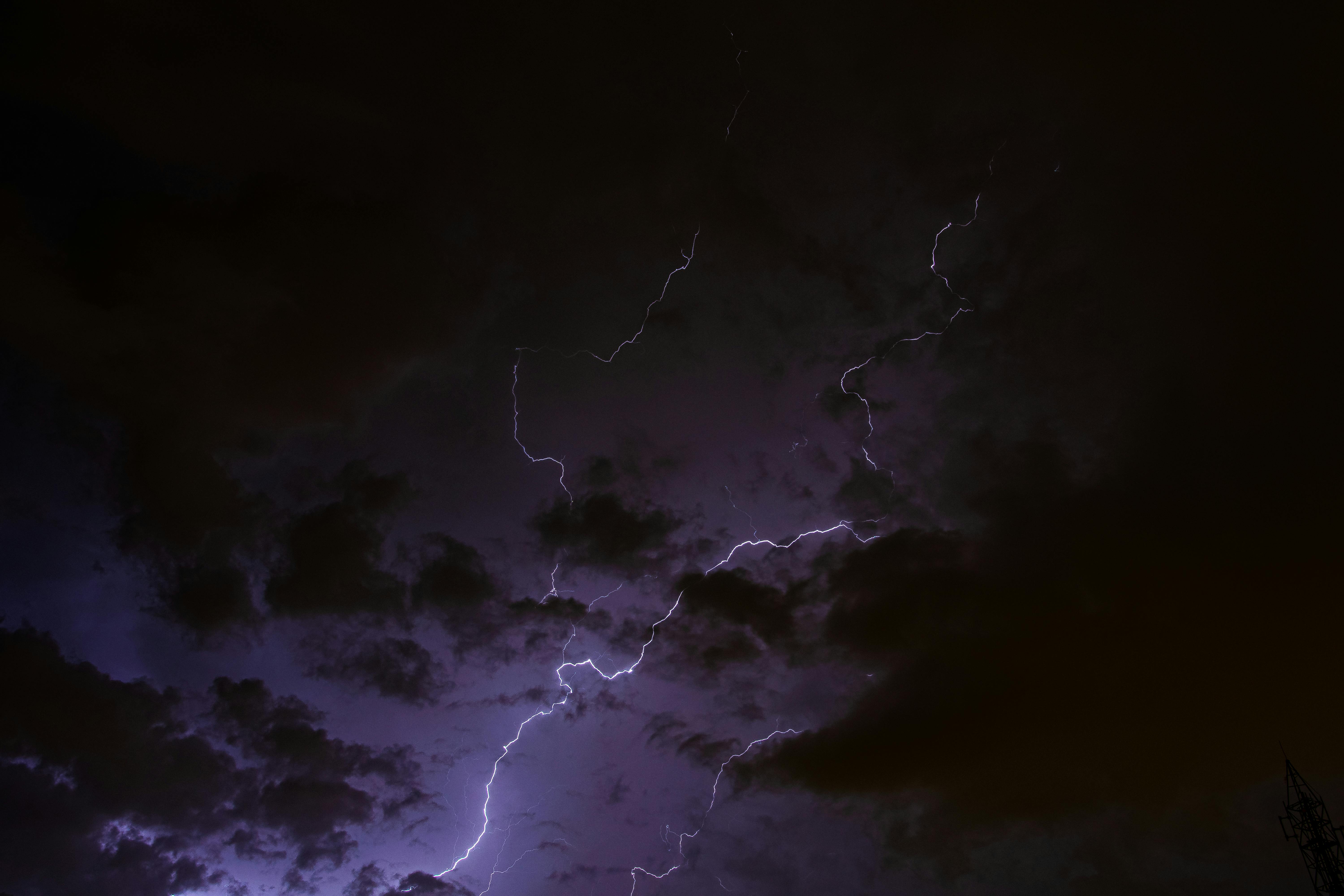A Lightning on a Night Sky · Free Stock Photo