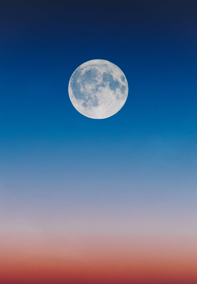 Full Moon On A Blue Sky 