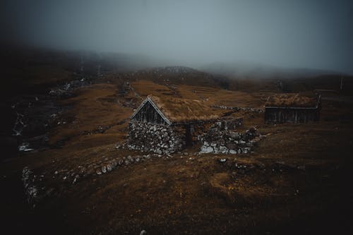 Brown Wooden House on Brown Field