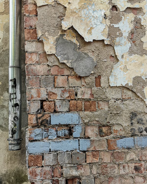 Close-up of a Rough Brick Wall Surface 