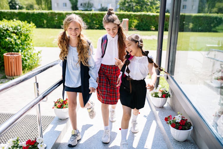 Young Girls Walking Together