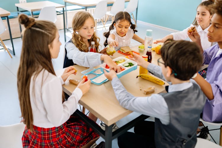 Students Eating During Break Time