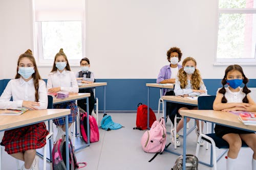Students Wearing Face Masks