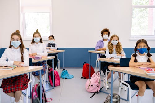 Students Wearing Face Masks