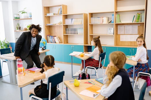 Classroom with students using tablets