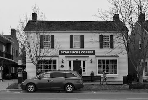 Free stock photo of black and white, car, coffee Stock Photo