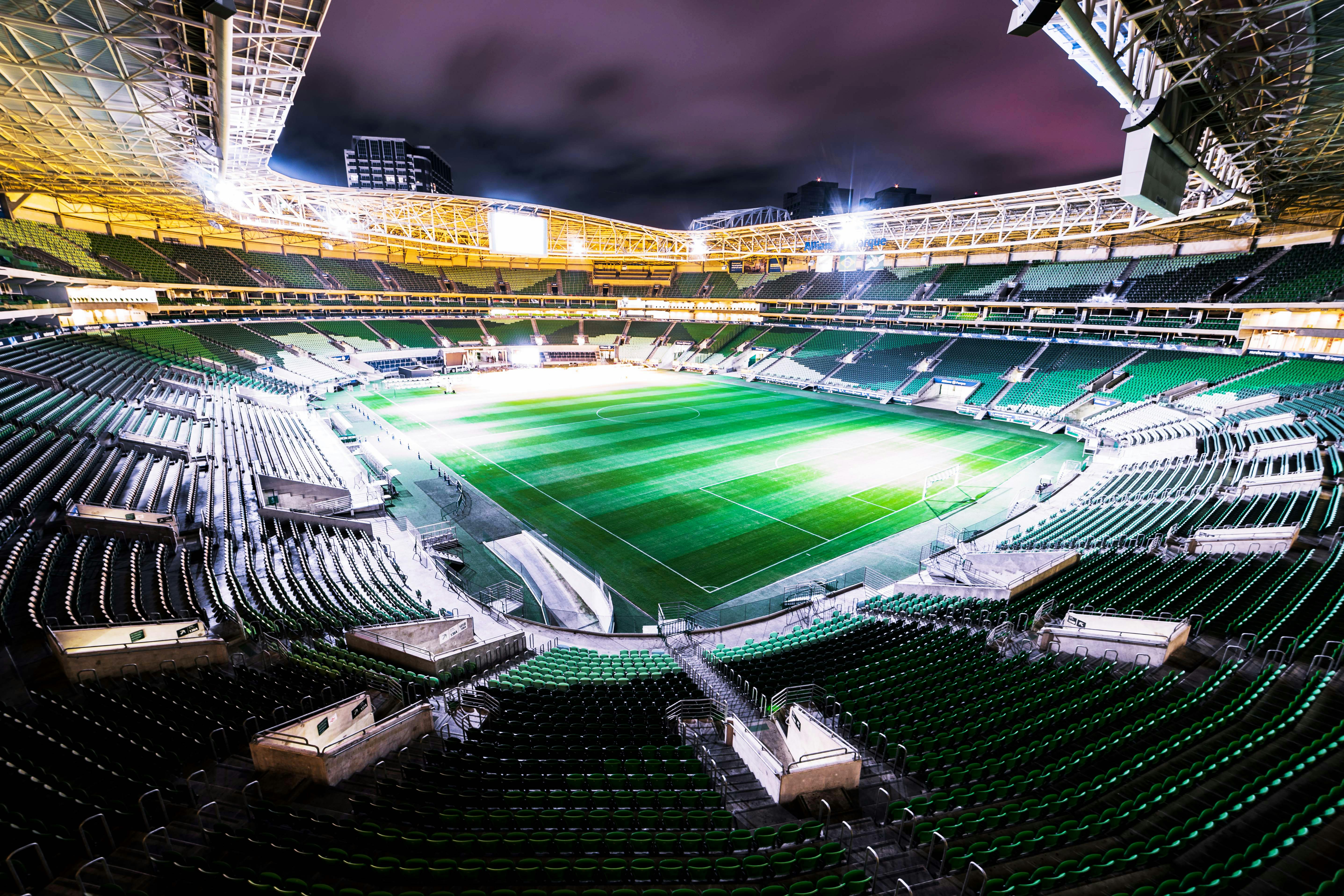 Free stock photo of football stadium, long exposure, night photography