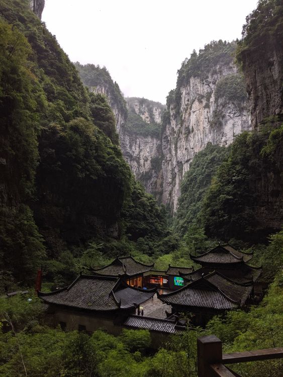 Free Traditional Houses In Between Mountains Stock Photo
