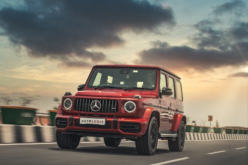 Red Jeep Wrangler on Road