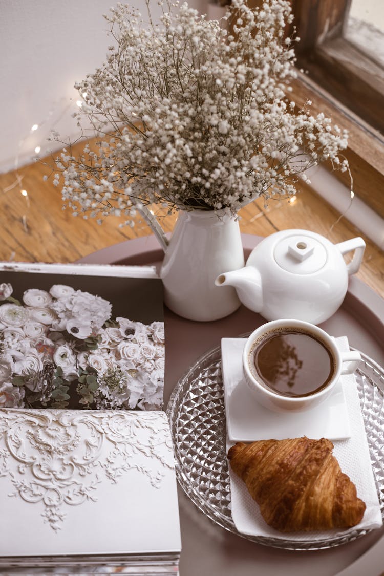 High Angle Shot Of A French Breakfast