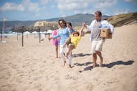 Free stock photo of adult, beach, child