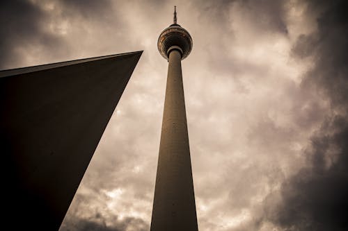 Free Concrete Tower Under Cloudy Sky Stock Photo