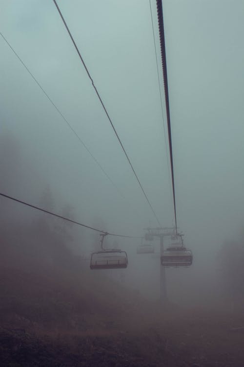 Free Cable Cars Under White Clouds Stock Photo