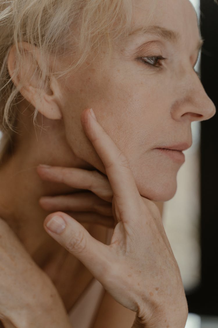 Elderly Woman's Side Profile 