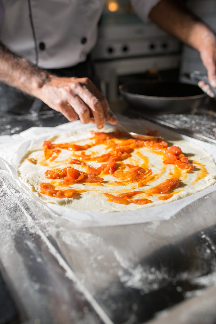 A Chef Preparing In The Kitchen