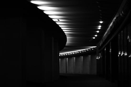 Shadows on Ceiling in Tunnel