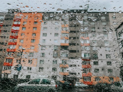 Gratis lagerfoto af bygninger, regndråber, tæt på