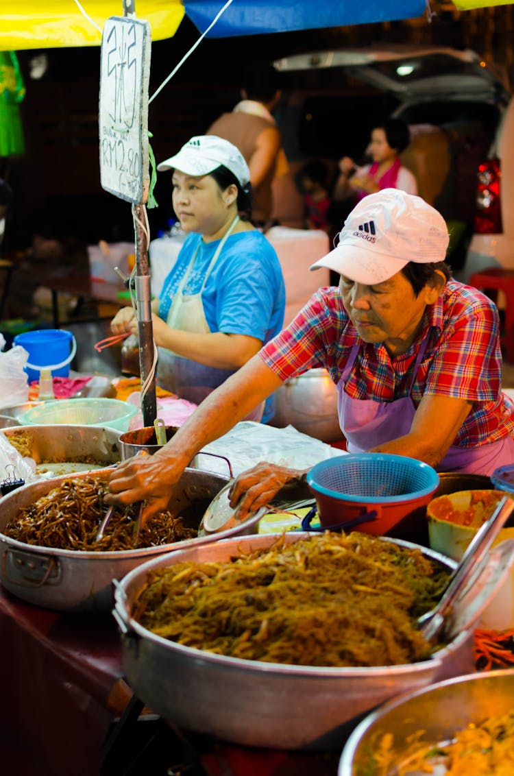 Food Vendors In A Stall