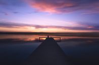 Brown Wooden Dock on Body of Water during Sunset