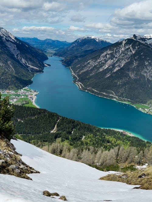 View of Lake Achensee, from the Baerenkopf, Mountain Landscape, Pertisau, Tyrol, Austria