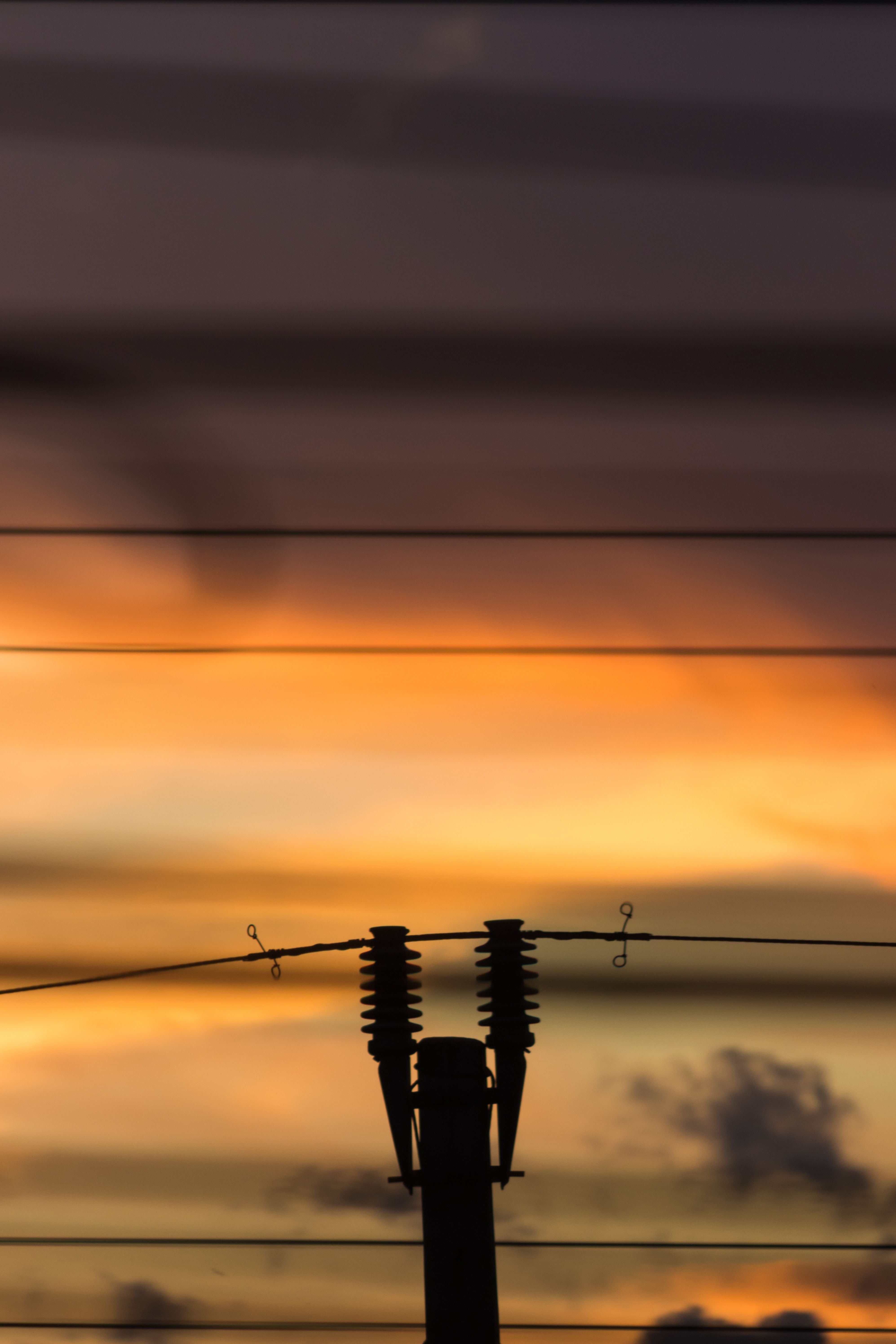 Black Power Line at Sunset · Free Stock Photo