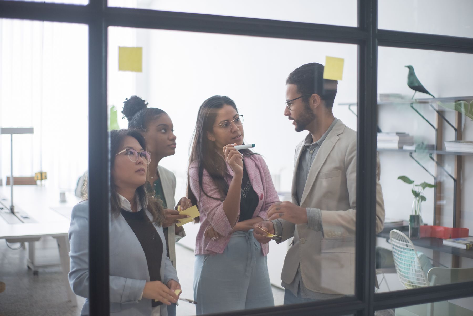 SaaS product team collaborating in an office