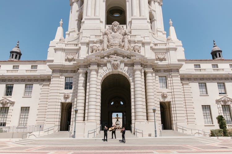 Mariachi Band Playing In Front Of The Pasadena City Hall
