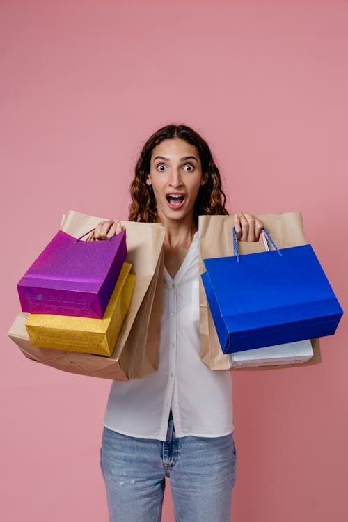 A Woman Holding Shopping Bags