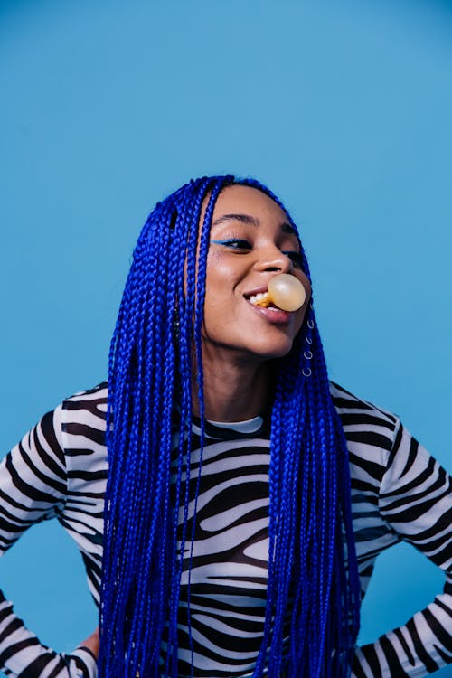 A Woman Eating Bubble Gum