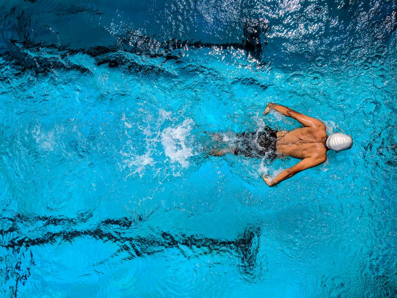 Competitive swimmer butterfly stroke