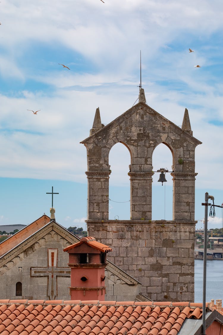 Bell Tower Of Saint Francis Church In Pula Croatia