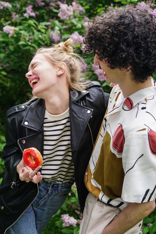 Man and Woman Laughing Together