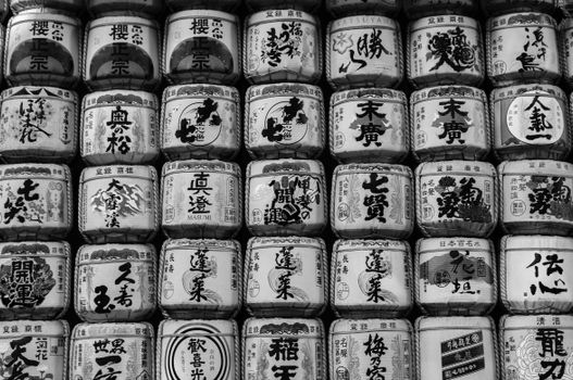 Traditional Asian Jars with Ornate in Stacks