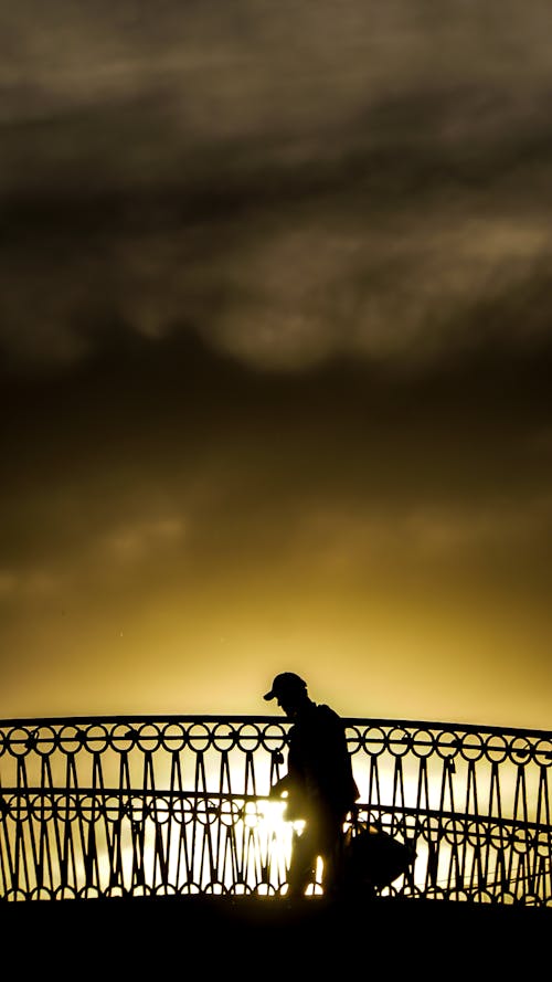 Silhouette of a Man Walking