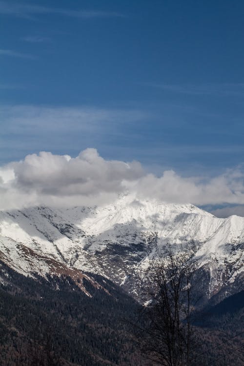 Snow Covered Mountain Under Blue Sky