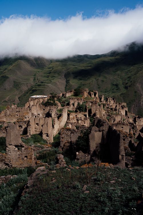 Free Explore the remnants of an abandoned village amidst the stunning landscapes of Dagestan. Stock Photo
