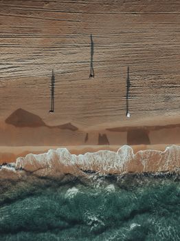 Stunning aerial photograph of Anapa's coastline, showcasing sandy beach and ocean waves.