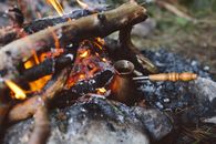 Brown and Black Fire Pit