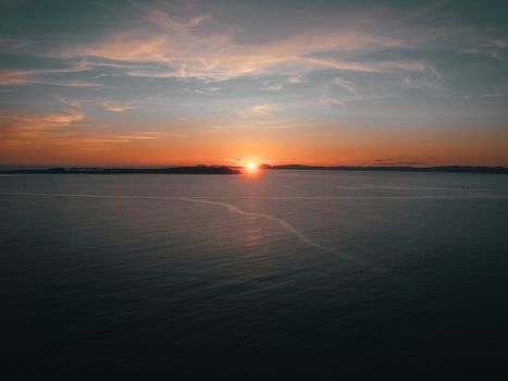 Enchanting sunset over the ocean in Punta del Este, Uruguay, capturing serene beauty and vibrant colors.