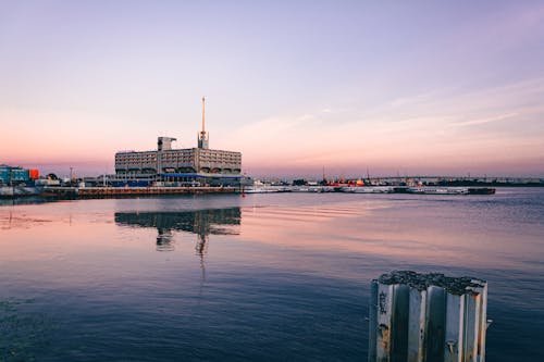 View of a Harbor at Dusk