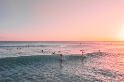 Gratis stockfoto met dageraad, mensen, mensen golven