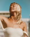 Woman in White Tube Dress