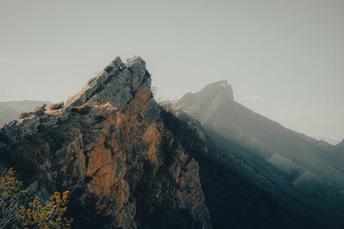 Rock Mountains in Fog