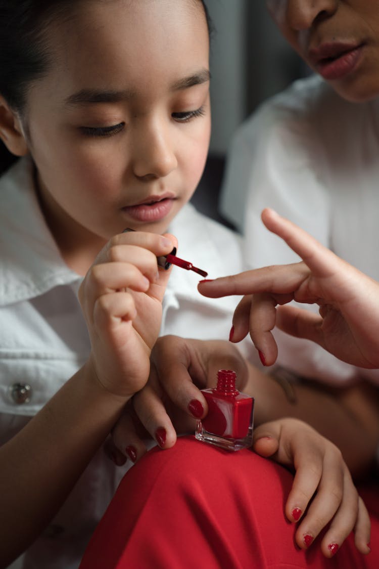 A Girl Painting Nails 