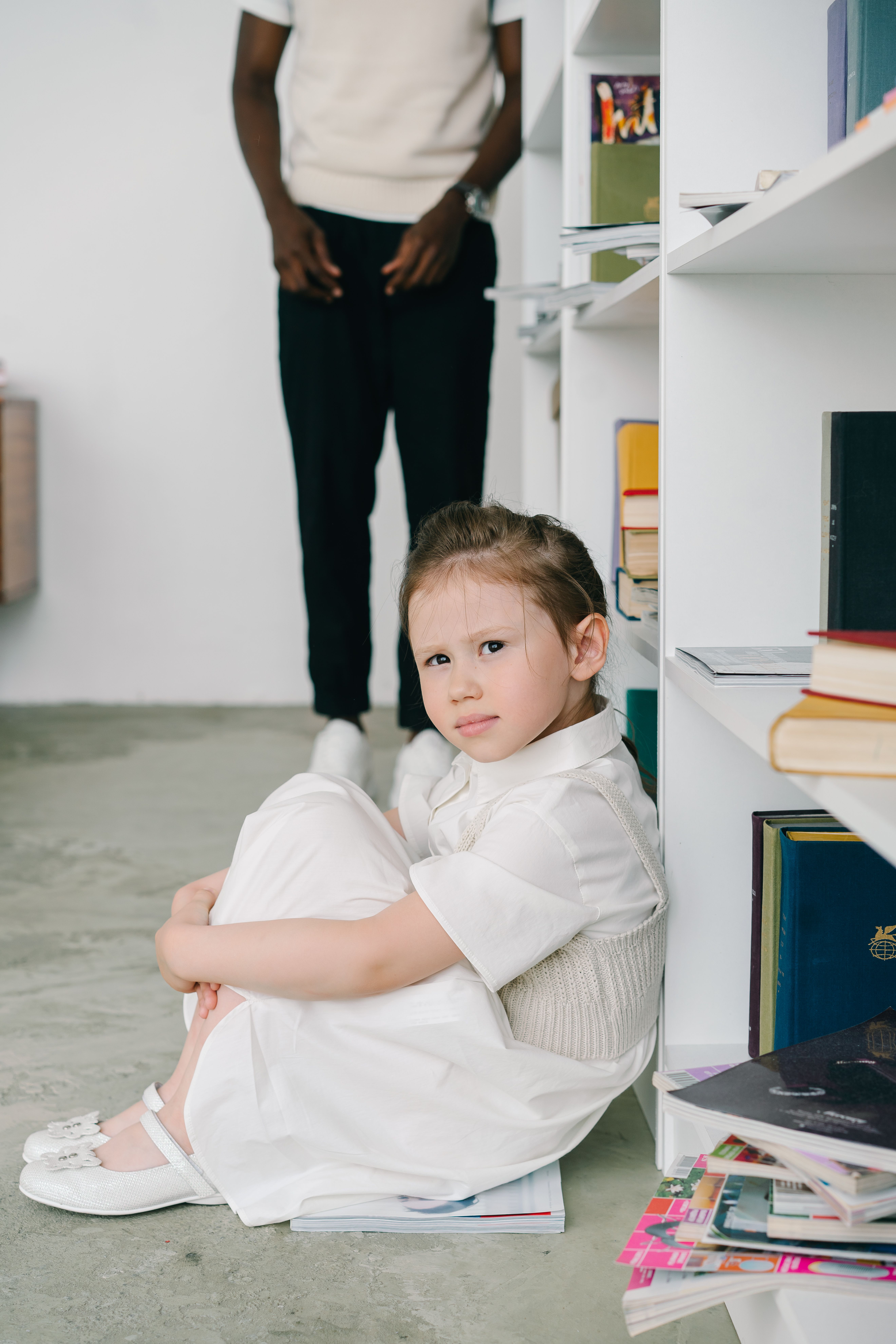 Girl in White Dress sitting on the Floor · Free Stock Photo