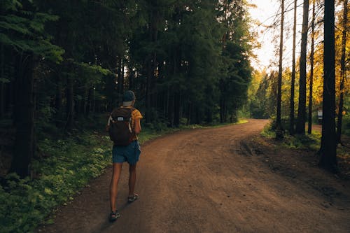 Photo of a Man Hiking with a Backpack