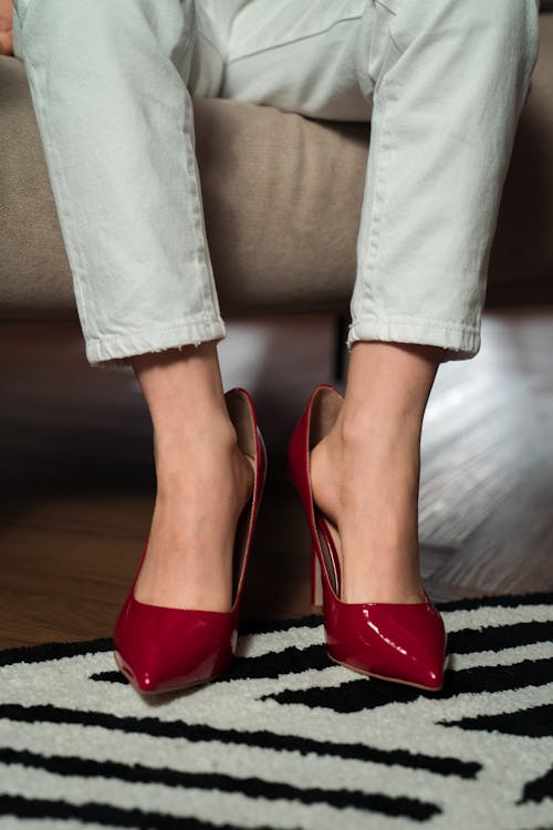 Person Wearing Red Pumps