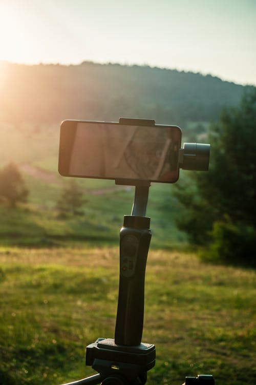 Close-Up Shot of a Smartphone on a Gimbal