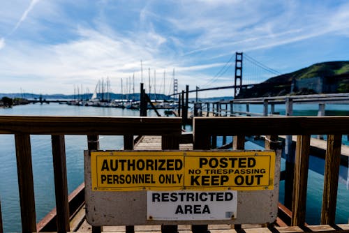 Free stock photo of authorized personnel only, boats, gate Stock Photo
