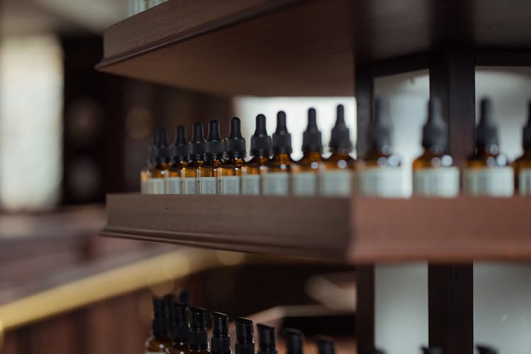 Photograph Of Brown Medicine Bottles